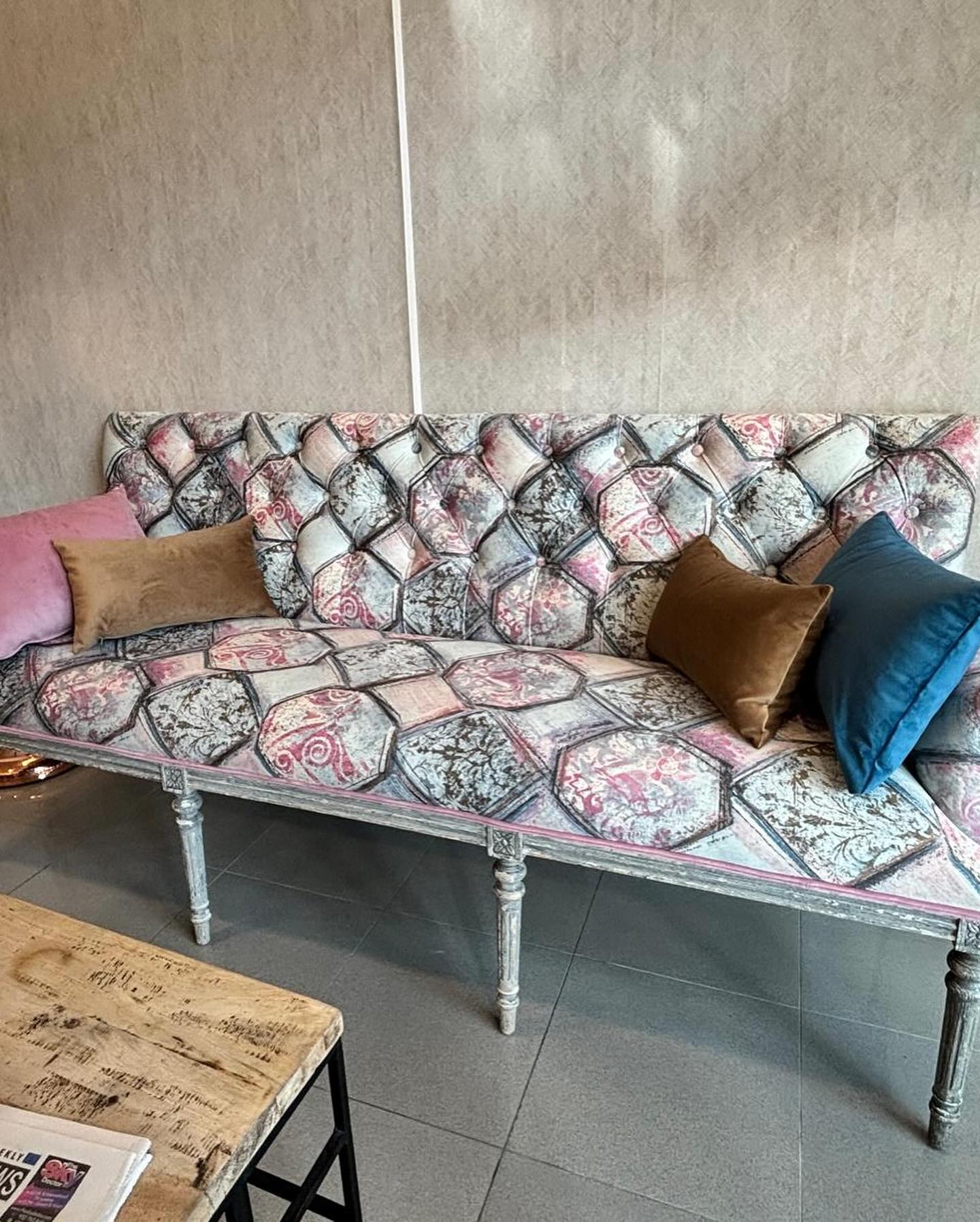 Commercial hospitality upholstery project: lobby seating and hotel chairs in Marbella